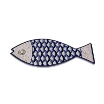 Untersetzer Versa Blau Grau Kork aus Keramik Fisch 14 x 0,7 x 20 cm
