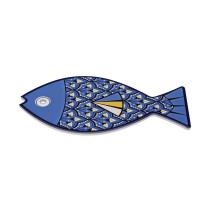 Untersetzer Versa Blau Kork aus Keramik Fisch 14 x 0,7 x 20 cm
