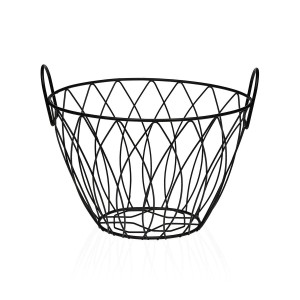 Fruit Bowl Versa Black Metal Steel 19,5 X 21,5 X 28,5 CM