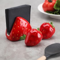 Serviettenring Versa aus Keramik 9,5 X 10,1 X 7,4 CM Erdbeere