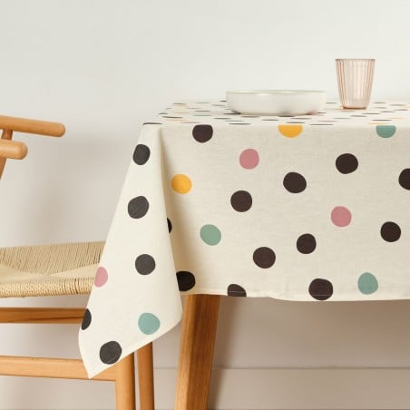 Stain-proof tablecloth Belum CUZCO White Multicolour 180 x 180 cm Spots XL