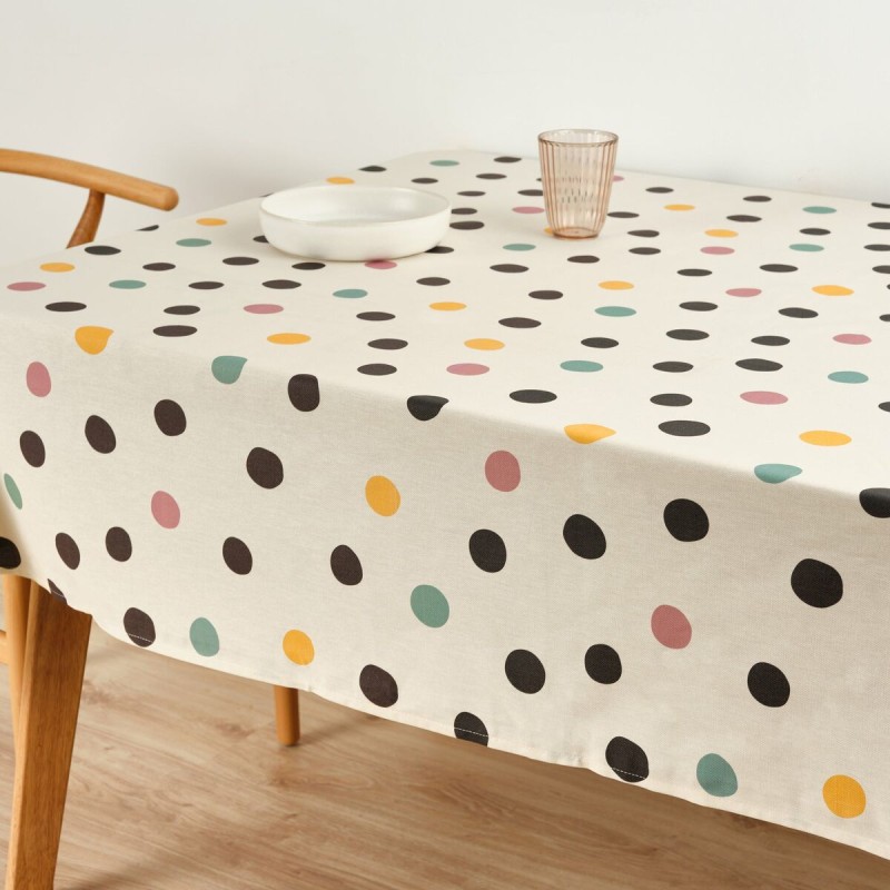 Fleckenabweisende Tischdecke Belum CUZCO Weiß Bunt 180 x 180 cm Punkte XL