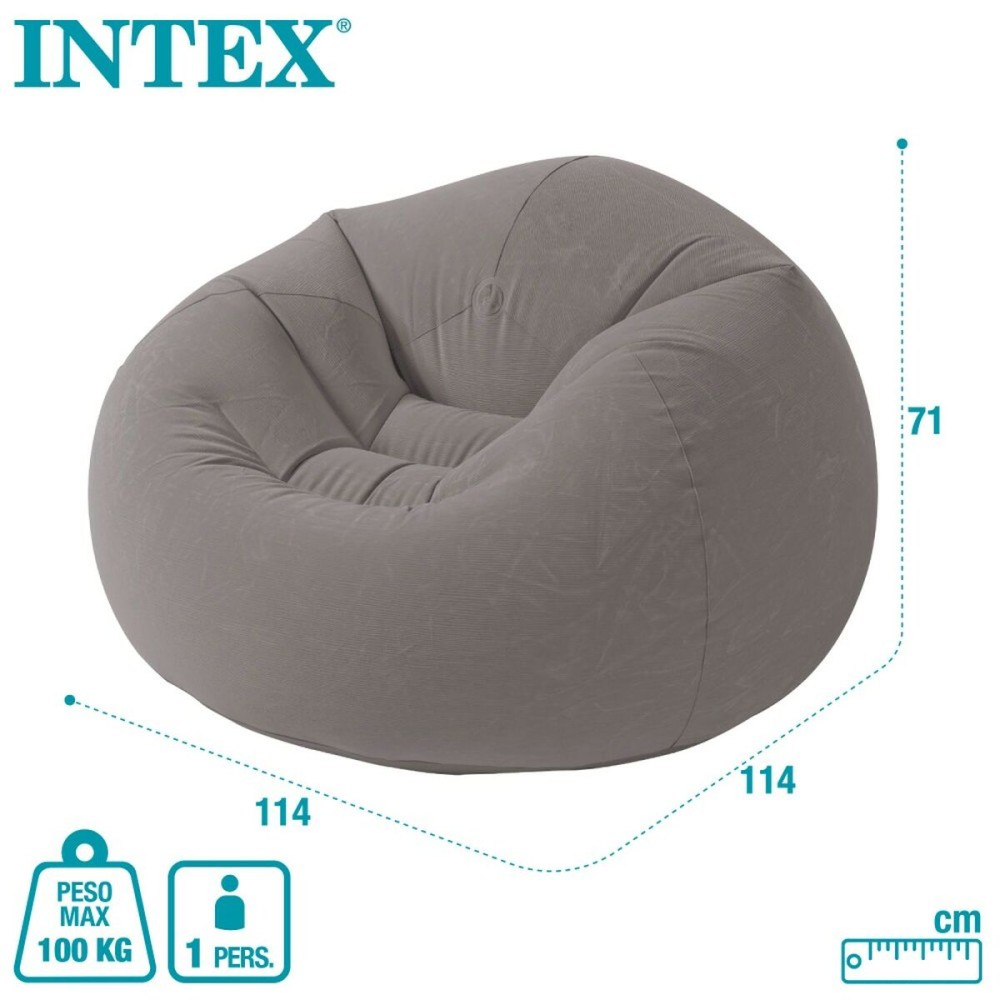Aufblasbarer Sessel Intex Grau 107 x 69 x 104 cm 114 x 71 x 114 cm (6 Stück)