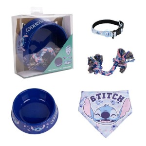 Ensemble d'accessoires Stitch Bleu 21,0 x 21,0 x 8,8 cm Chien