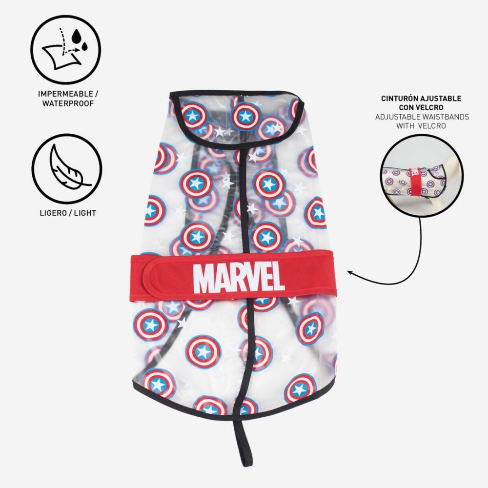 Imperméable pour Chien The Avengers Rouge Transparent M