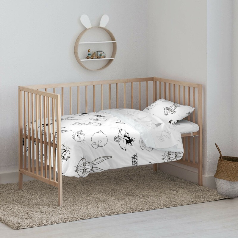 Housse de couette pour berceau Looney Tunes Looney B&W 115 x 145 cm