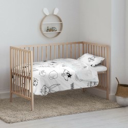 Cot Quilt Cover Looney Tunes Looney B&W 100 x 120 cm