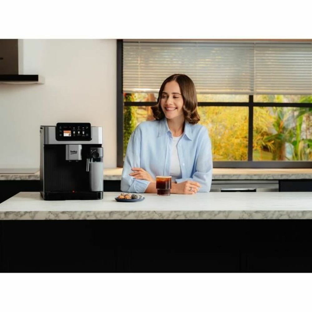 Superautomatische Kaffeemaschine BEKO CEG7348X Schwarz Grau Silberfarben