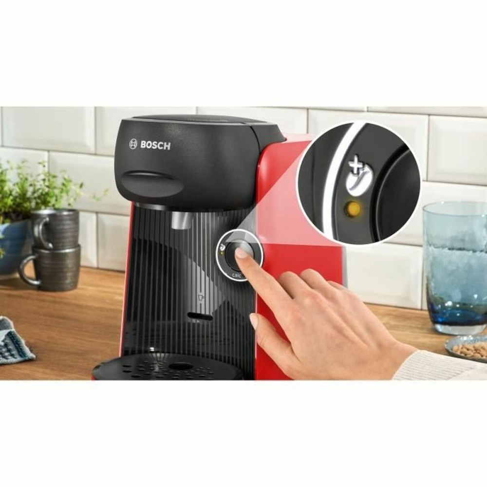 Capsule Coffee Machine BOSCH TAS163E T16 Finesse Black Red rouge 1400 W 700 ml