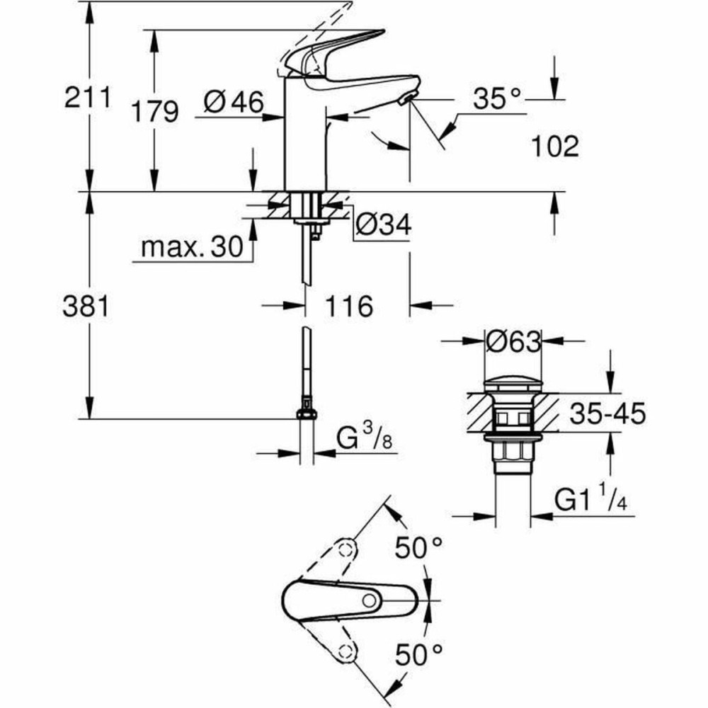 Mischbatterie Grohe Metall