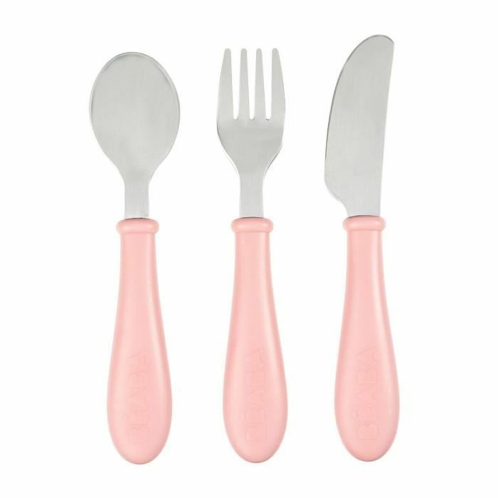 Essbestecke Béaba Rosa Edelstahl 3 Stücke