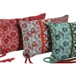 Coussin Home ESPRIT Rouge Vert Corail 30 x 10 x 20 cm (3 Unités)