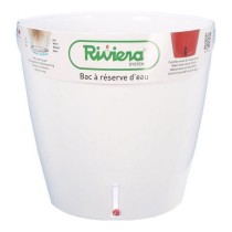 Pot auto-arrosant Riviera Eva New Blanc Plastique Ronde Ø 46 cm