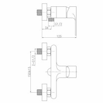 Tap mixer for shower Rousseau Northern Metal Brass