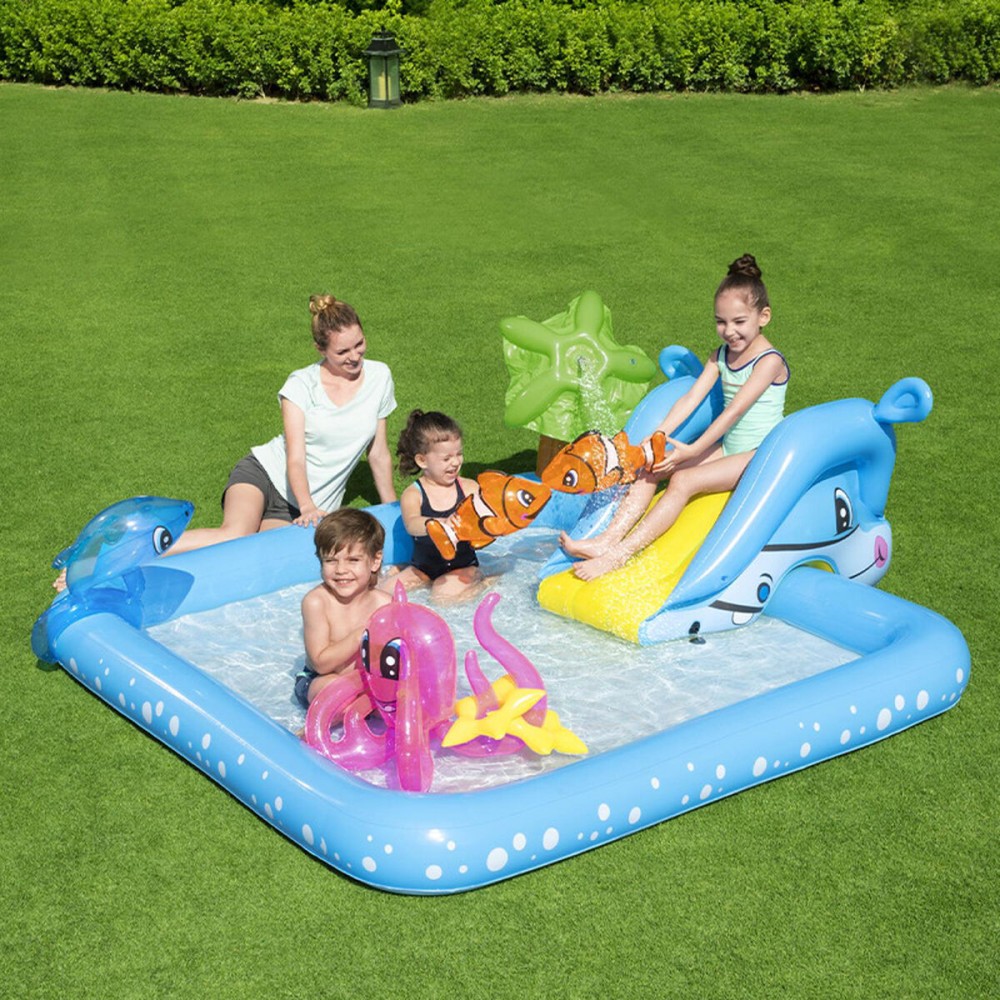 Bestway Piscine Gonflable Parc de Jeux Aquarium 239x206x86 cm +2 Ans Jardin 53052