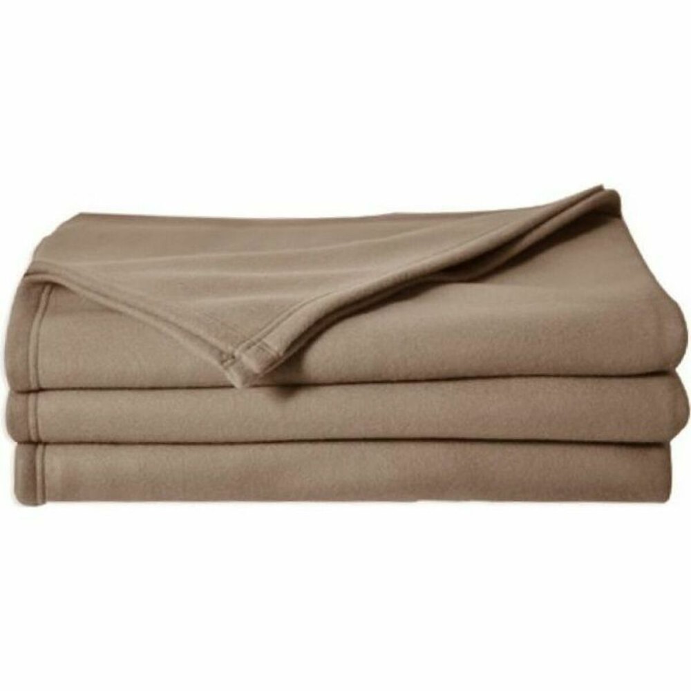 Blanket Poyet Motte POLECO Taupe 240 x 260 cm 100 % polyester