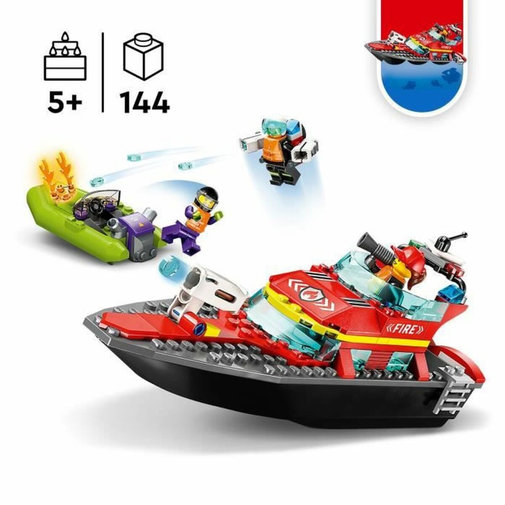 Set de construction Lego City 60373 The firefighters' rescue boat Multicouleur 144 Pièces