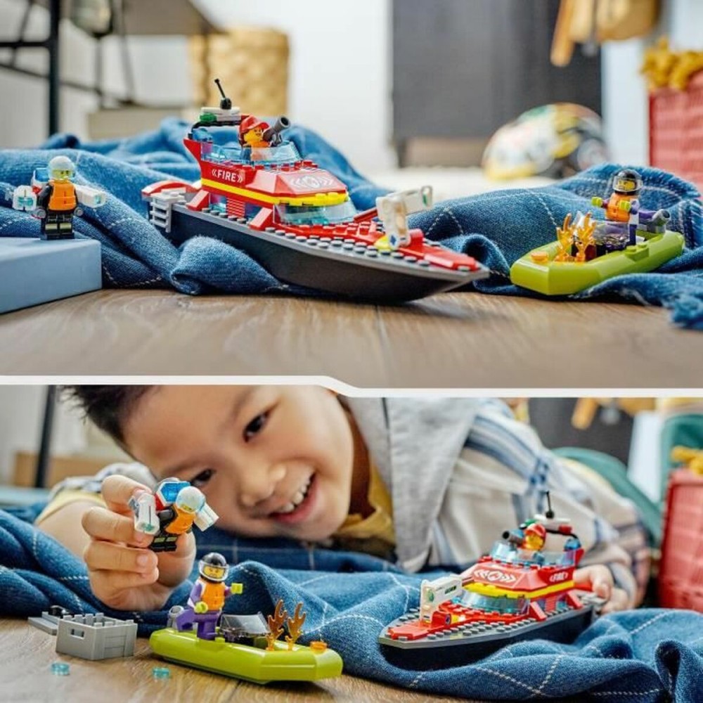 Konstruktionsspiel Lego City 60373 The firefighters' rescue boat Bunt 144 Stücke
