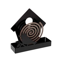 Halterung für Mückenspiralen Versa Schwarz Metall 5 x 17 x 17 cm Vogel