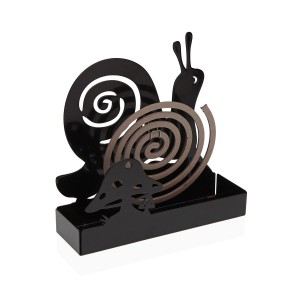 Halterung für Mückenspiralen Versa Schwarz Metall 5 x 17 x 17 cm Schnecke
