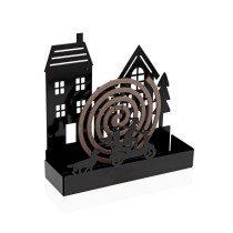 Halterung für Mückenspiralen Versa Schwarz Metall 5 x 17 x 17 cm Haus