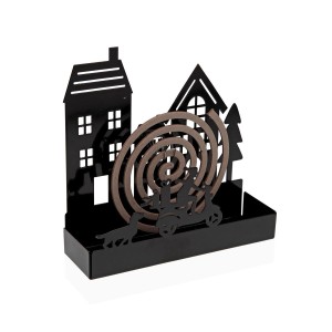 Halterung für Mückenspiralen Versa Schwarz Metall 5 x 17 x 17 cm Haus