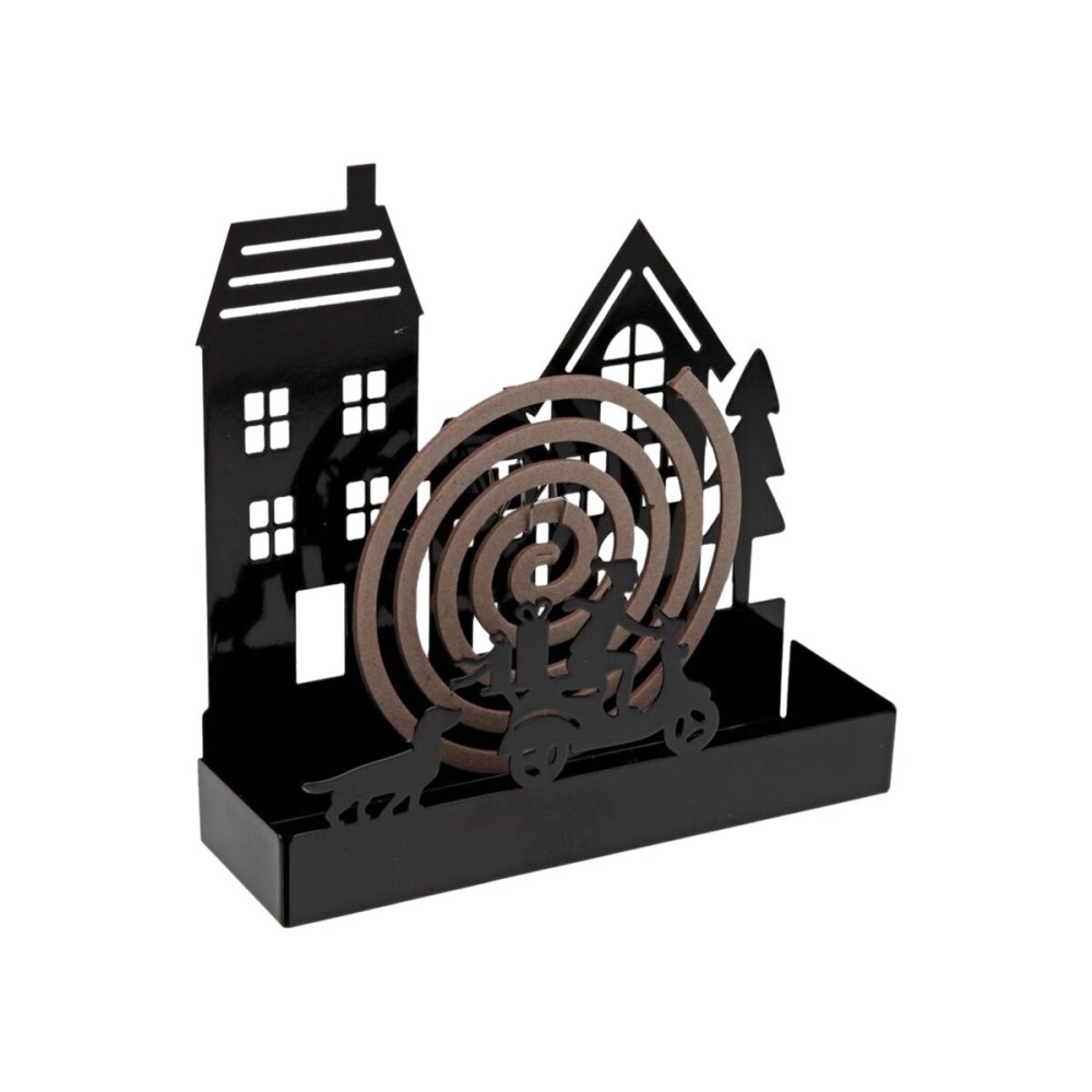 Halterung für Mückenspiralen Versa Schwarz Metall 5 x 17 x 17 cm Haus