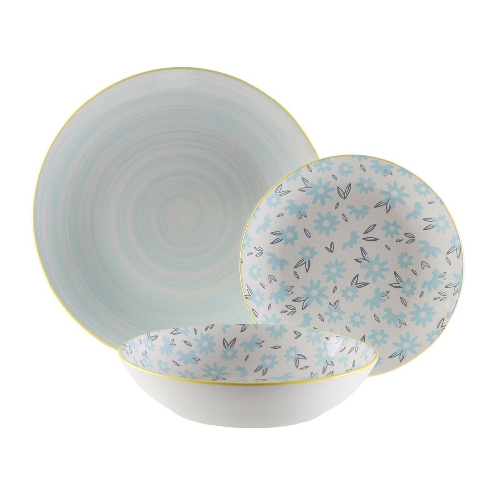 Tableware Versa BREEZE Blue Porcelain 18 Pieces