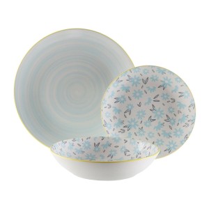 Tableware Versa BREEZE Blue Porcelain 18 Pieces