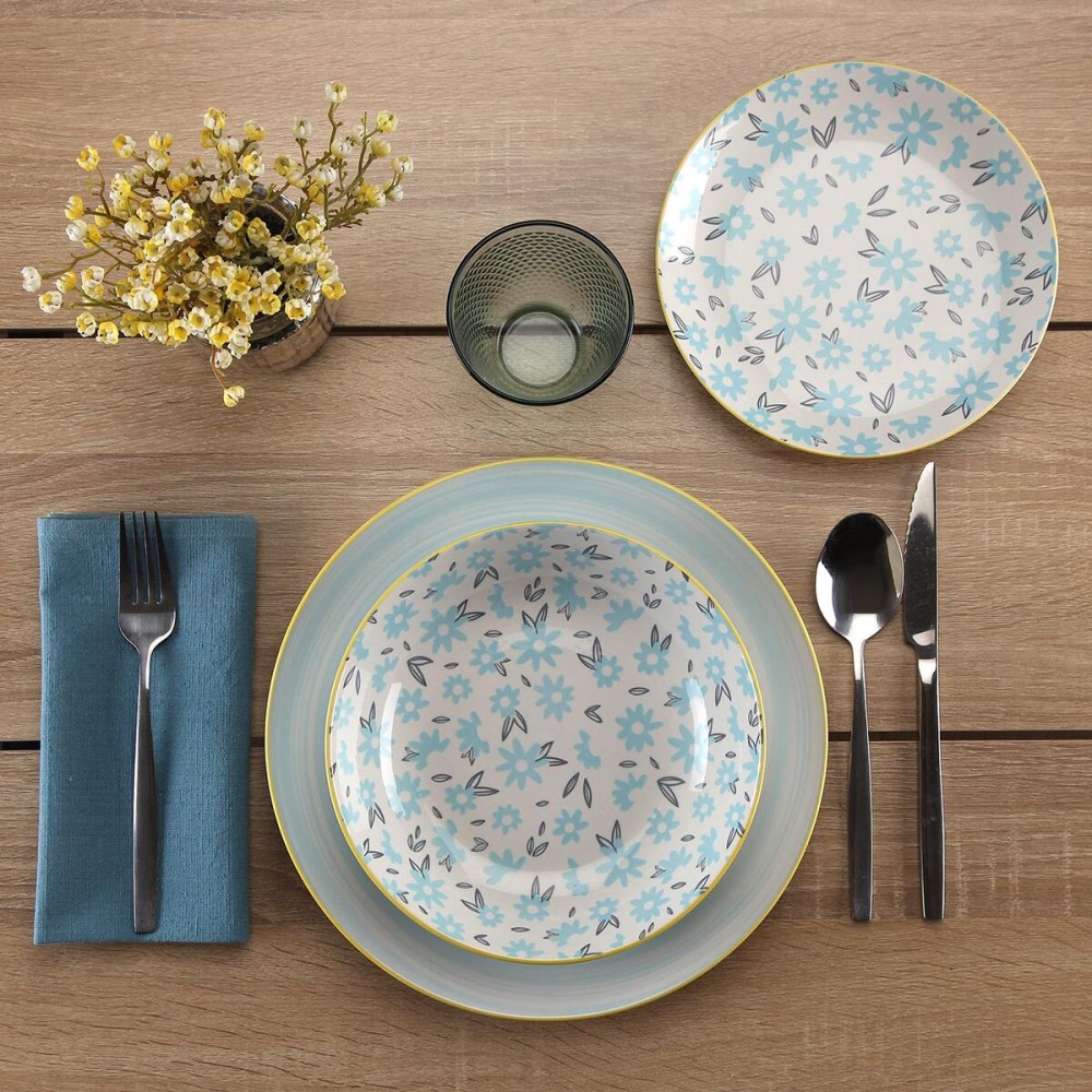 Tableware Versa BREEZE Blue Porcelain 18 Pieces
