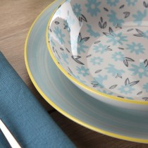 Assiettes Versa BREEZE Bleu Porcelaine 18 Pièces