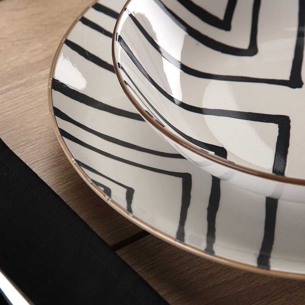 Assiettes Versa Gris Porcelaine 18 Pièces