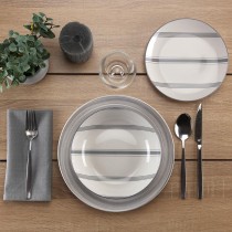 Tableware Versa VORTEX Grey Porcelain 18 Pieces