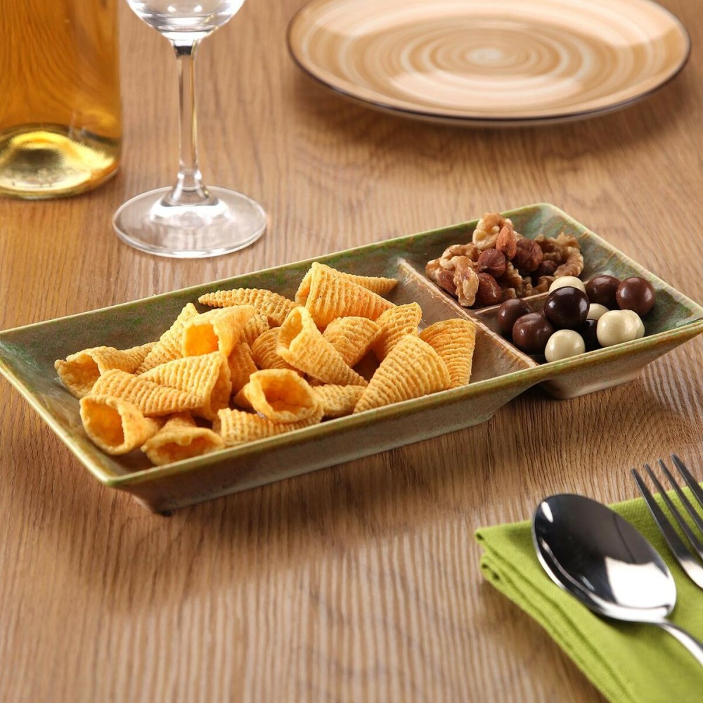 Snack tray Versa Green 11,5 x 2,7 x 25 cm Sushi