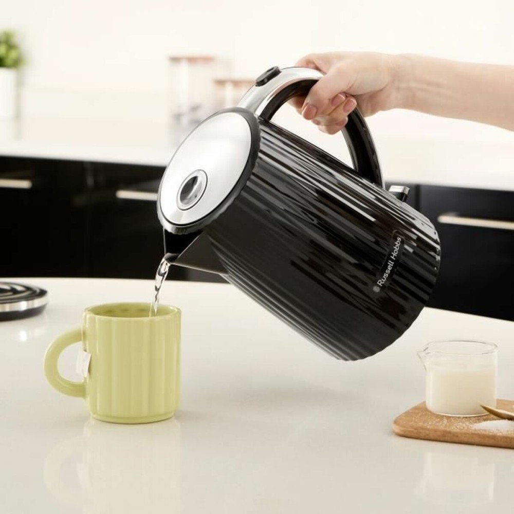 Kettle Russell Hobbs Black Stainless steel Plastic 2400 W 1,7 L