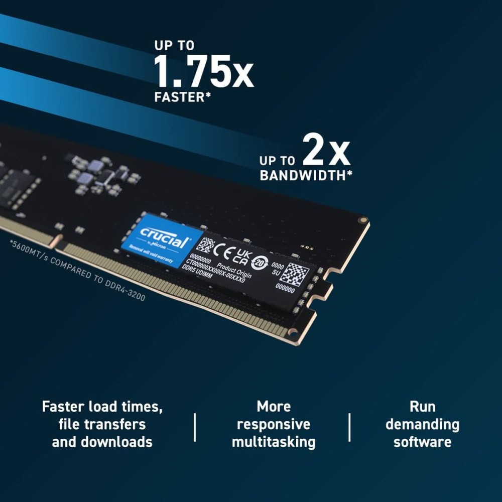 RAM Speicher Crucial CT8G56C46U5 8 GB DDR5 SDRAM DDR5 5600 MHz