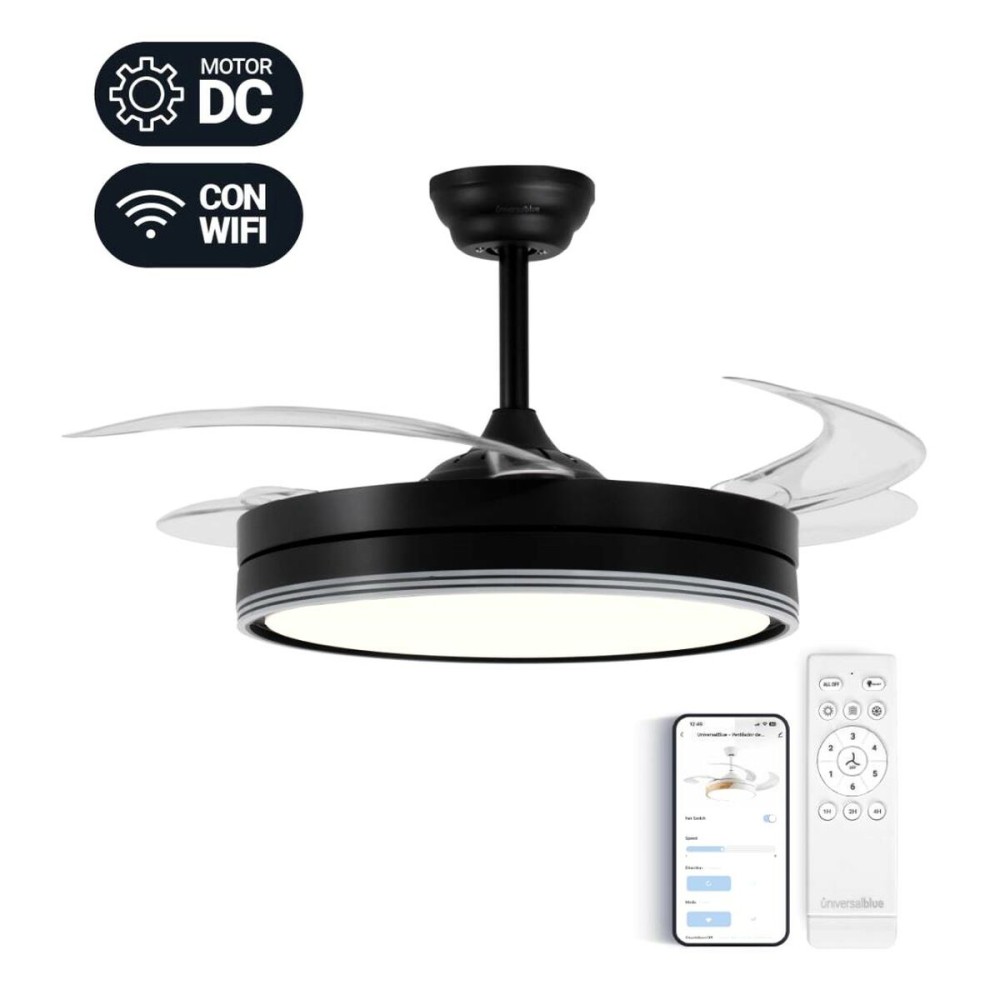 Deckenventilator Universal Blue Schwarz
