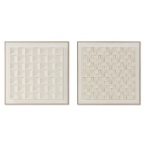 Painting Home ESPRIT Beige Geometric Modern 60 x 7 x 60 cm (2 Units)