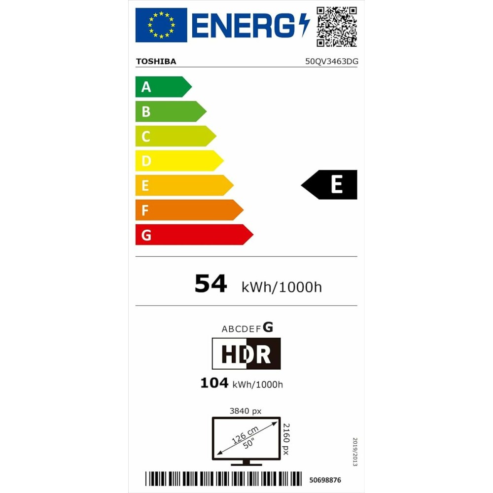 TV intelligente Toshiba 50QV3463DG 4K Ultra HD QLED 50"