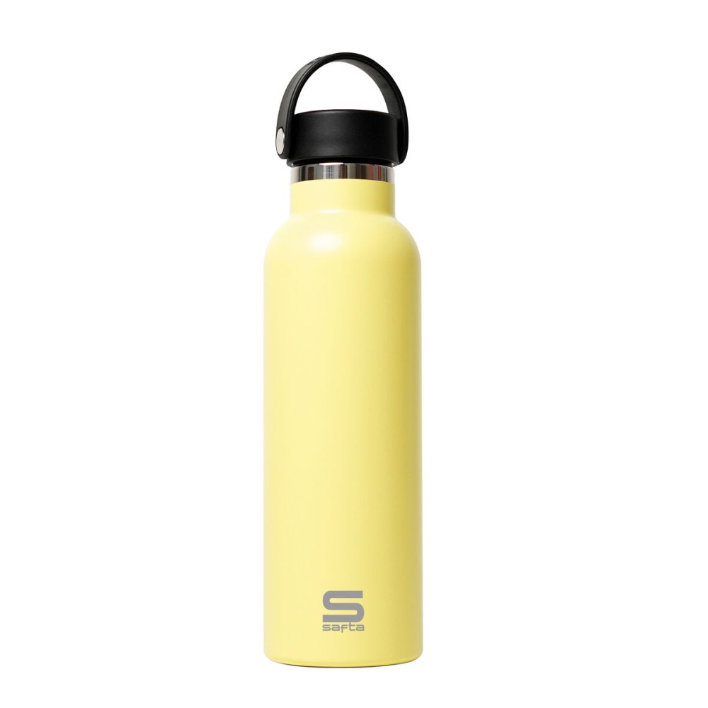 Thermosflasche Safta Limón Zitronengelb Silikon Edelstahl