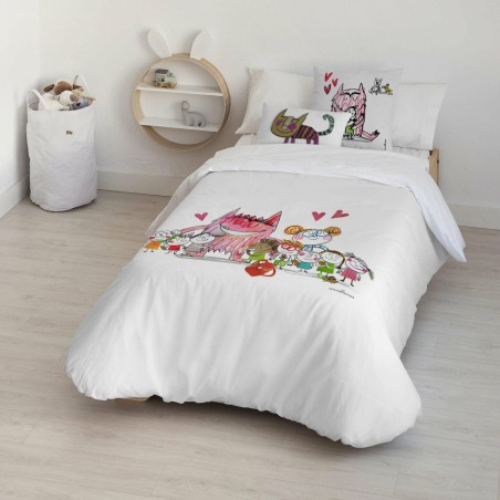 Housse de Couette Decolores Al cole Multicouleur 175 Fils 200 x 200 cm Goulot de bouteille