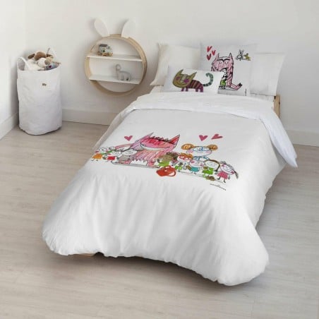 Housse de Couette Decolores Al cole Multicouleur 175 Fils 260 x 240 cm Goulot de bouteille