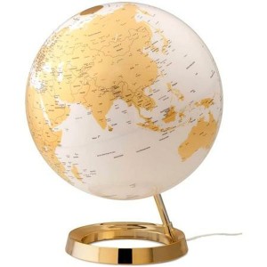 Globe with Light Atmosphere Light & Colour Golden Plastic Ø 30 cm