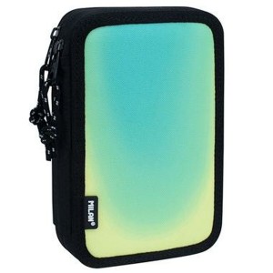 Doppel-Federtasche Milan Sunset Schwarz grün 34 Stücke 19,5 x 13 x 5 cm
