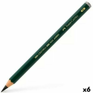 Crayon Faber-Castell 9000 Jumbo Noir 8B (6 Pièces)