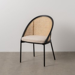 Dining Chair Black Natural 54 x 49 x 82,3 cm