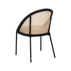 Dining Chair Black Natural 54 x 49 x 82,3 cm