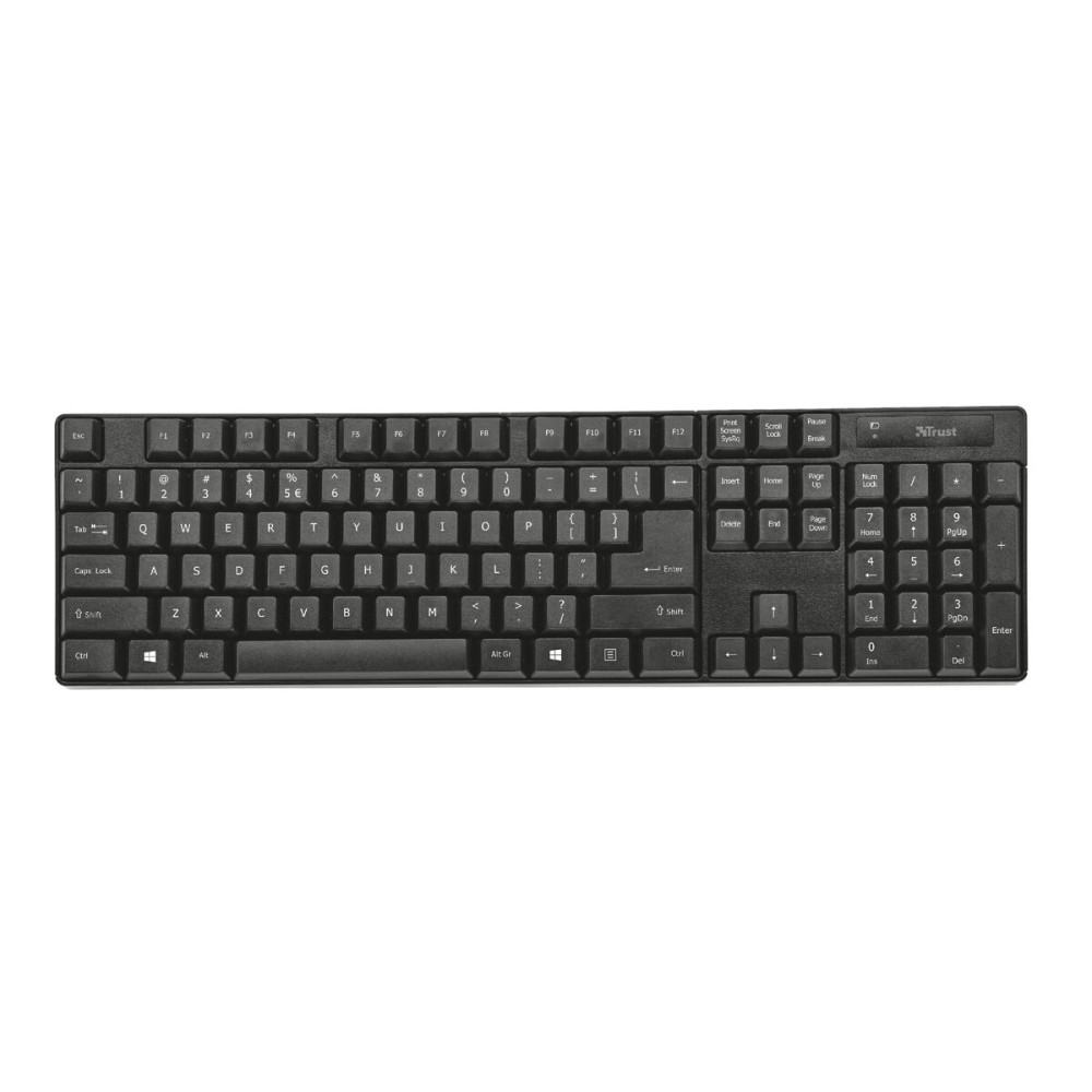 Tastatur mit Maus Trust Qoby Schwarz QWERTY 4 Stücke