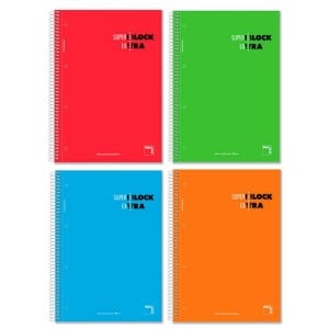 Set of exercise books Pacsa Superblock Extra Multicolour A4 120 Sheets 4 Pieces