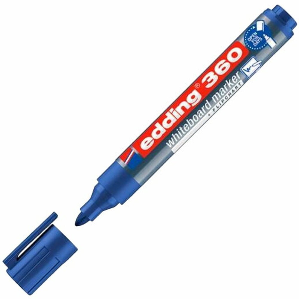 Marqueur pour tableau blanc Edding 360 Rechargeable Bleu (10 Unités)